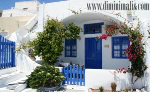 rumah gaya santorini, desain rumah gaya santorini, desain rumah santorini adalah  